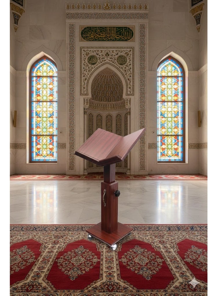 Quran stand/Quran holder, brown wood, height adjustable - Image 1